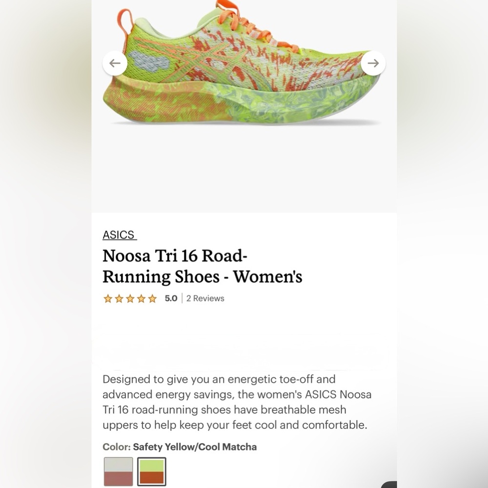 ASICS Noosa Tri 16 Women's Running Shoes - Neon Green & Orange Accents, size 12